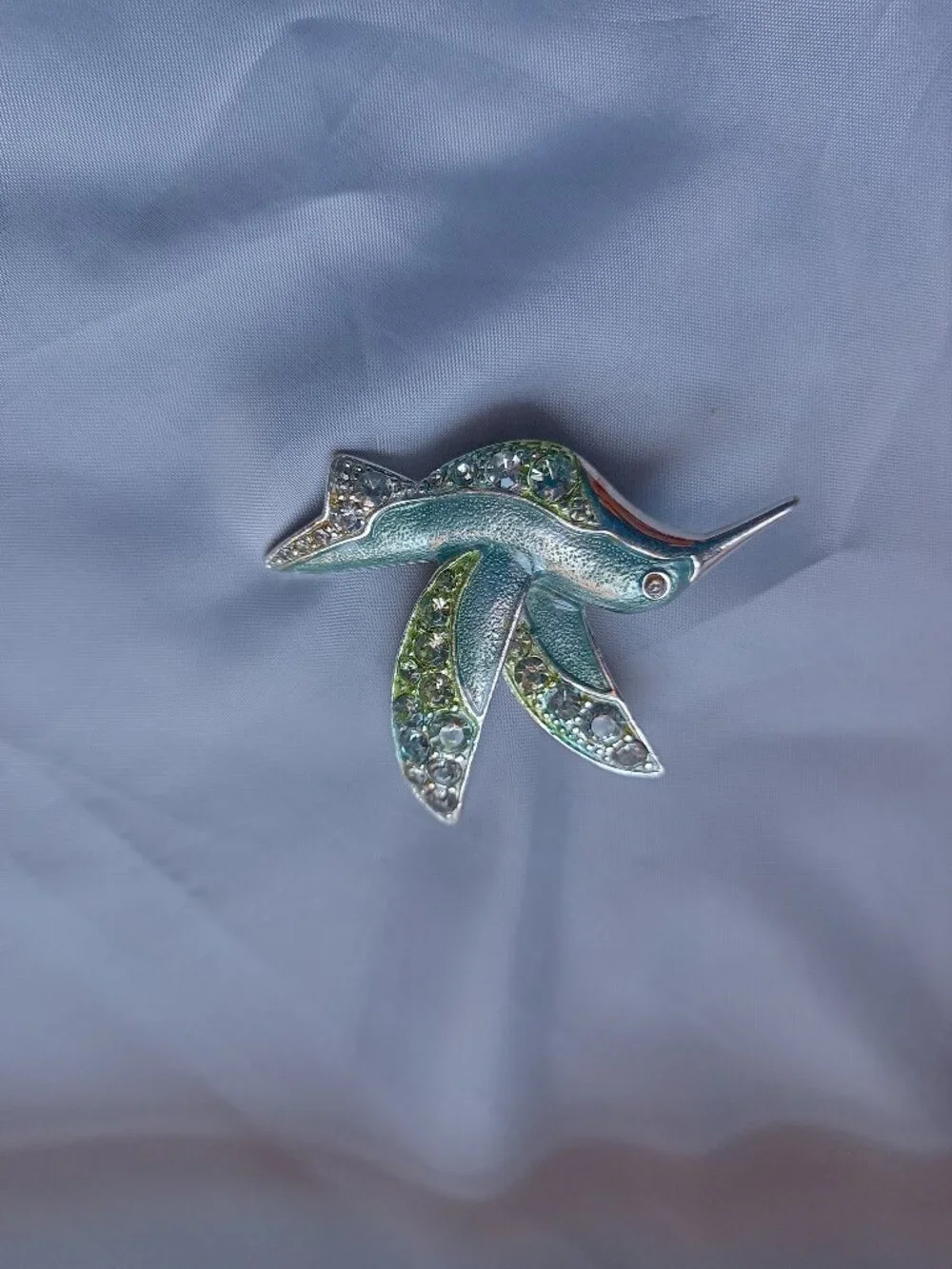 Liz Claiborne Enamel Hummingbird Brooch